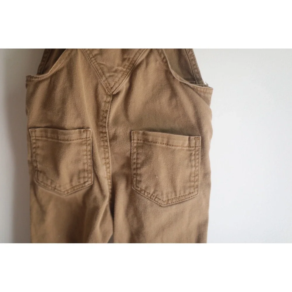 Old Navy Toddler Overalls 12-18M Brown Cotton Bib Pants Unisex Kids Toddler